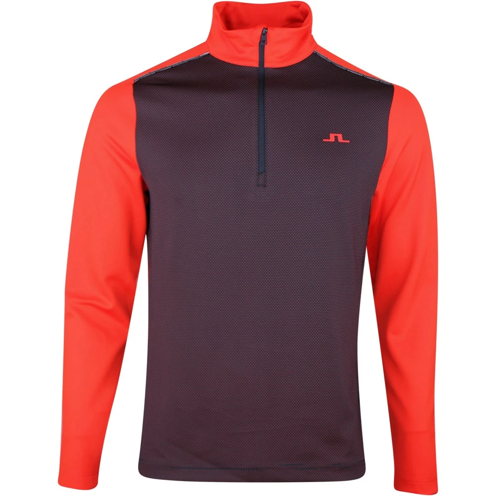 J.Lindeberg Golf Pullover - Terry HZ Mid - Fiery Red SS23