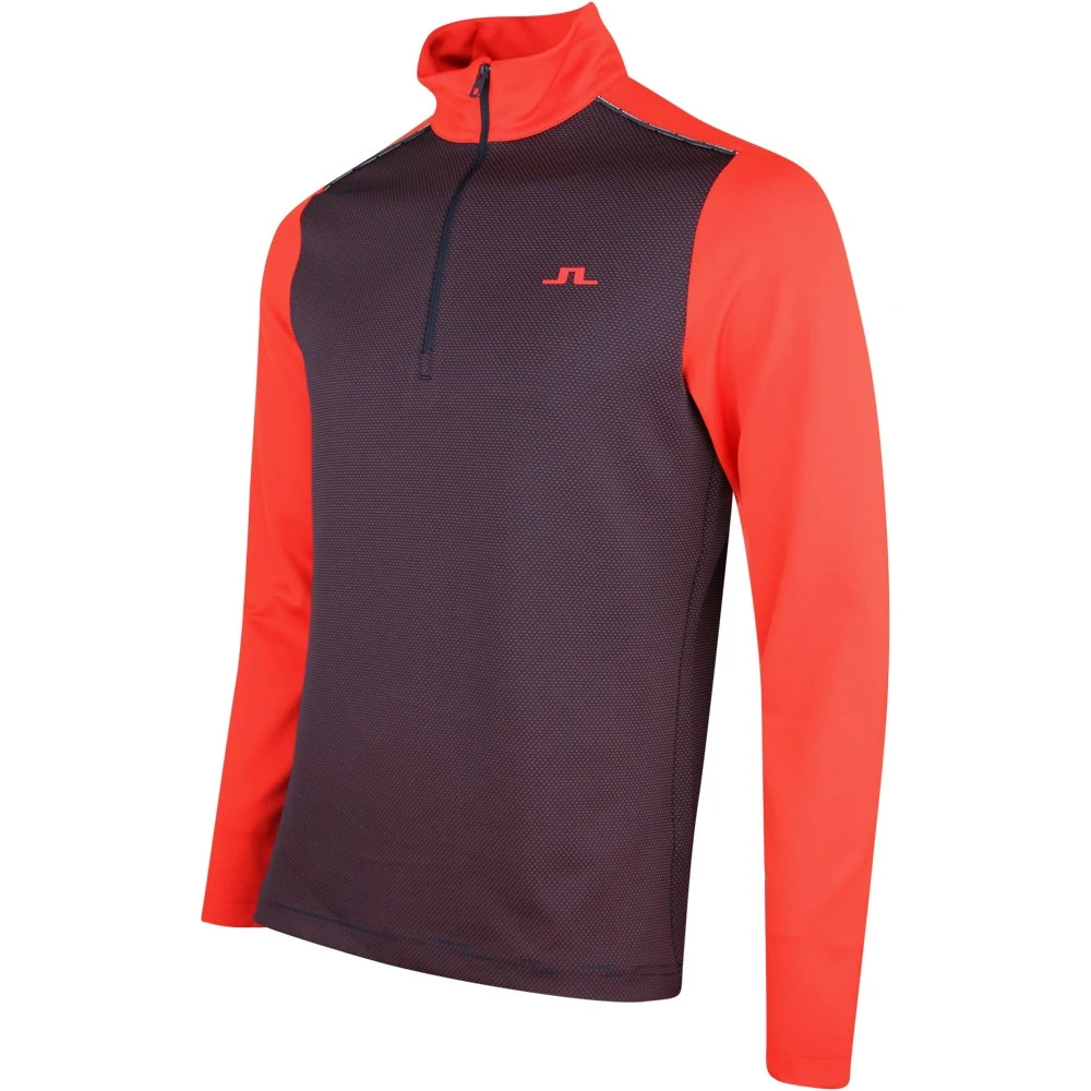 J.Lindeberg Golf Pullover - Terry HZ Mid - Fiery Red SS23 - Image 2
