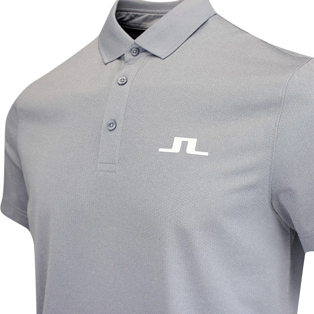 J.Lindeberg Golf Shirt - Bridge Regular Fit - Grey Mel. AW23 - Image 4
