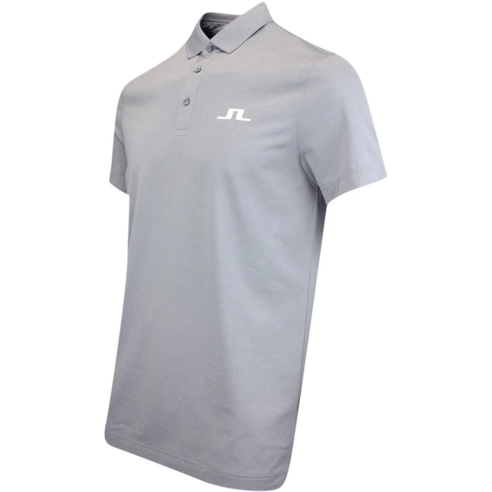 J.Lindeberg Golf Shirt - Bridge Regular Fit - Grey Mel. AW23 - Image 2
