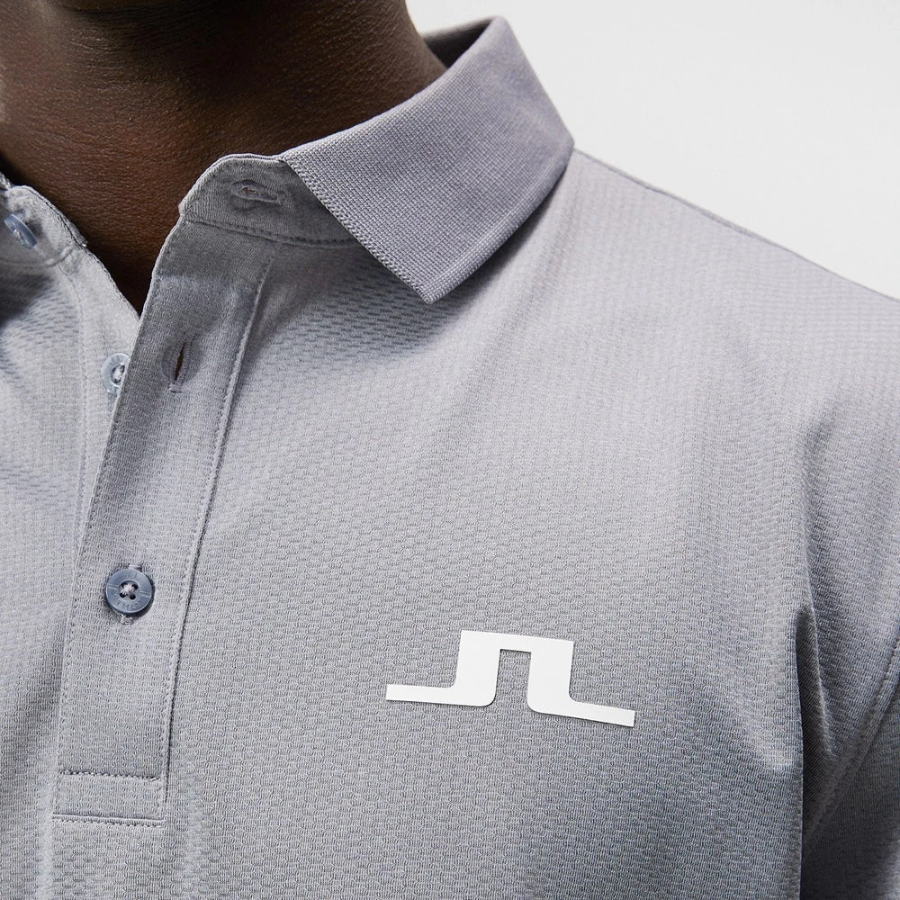 J.Lindeberg Golf Shirt - Bridge Regular Fit - Grey Mel. AW23 - Image 8