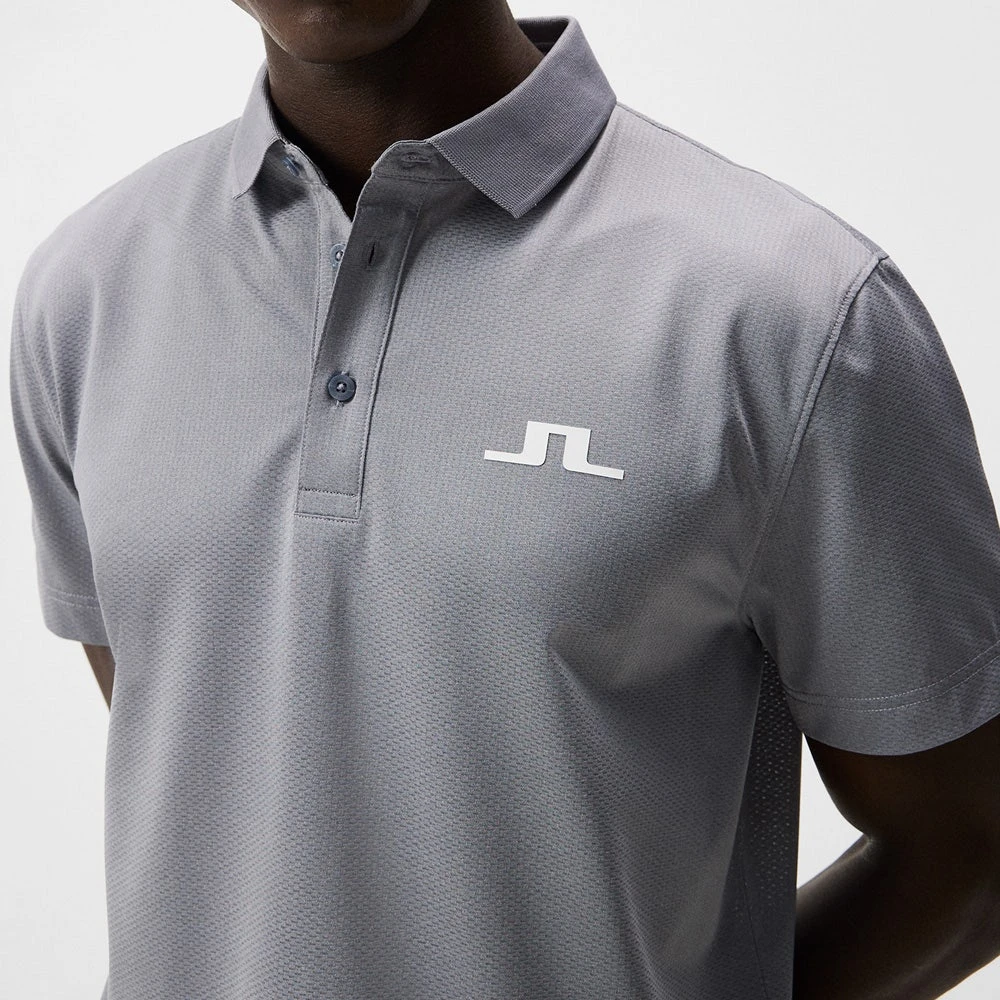 J.Lindeberg Golf Shirt - Bridge Regular Fit - Grey Mel. AW23 - Image 7