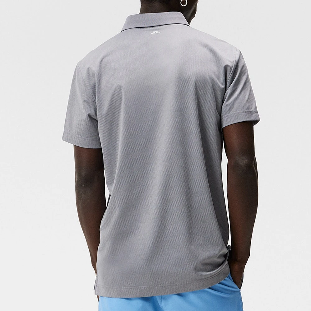 J.Lindeberg Golf Shirt - Bridge Regular Fit - Grey Mel. AW23 - Image 6