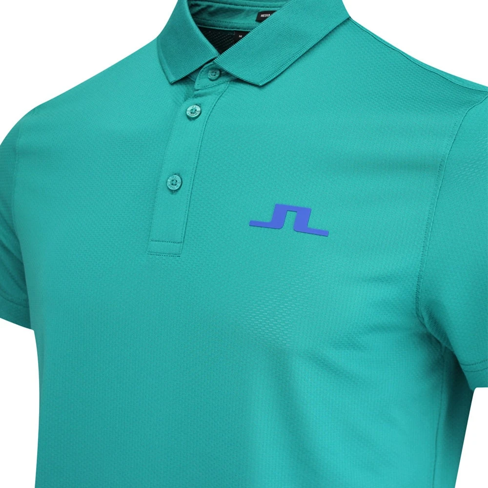 J.Lindeberg Golf Shirt - Bridge Regular Fit - Proud Peacock AW23 - Image 4