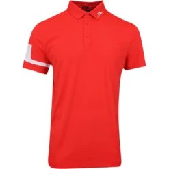 J.Lindeberg Golf Shirt - Heath Regular Fit - Fiery Red AW23