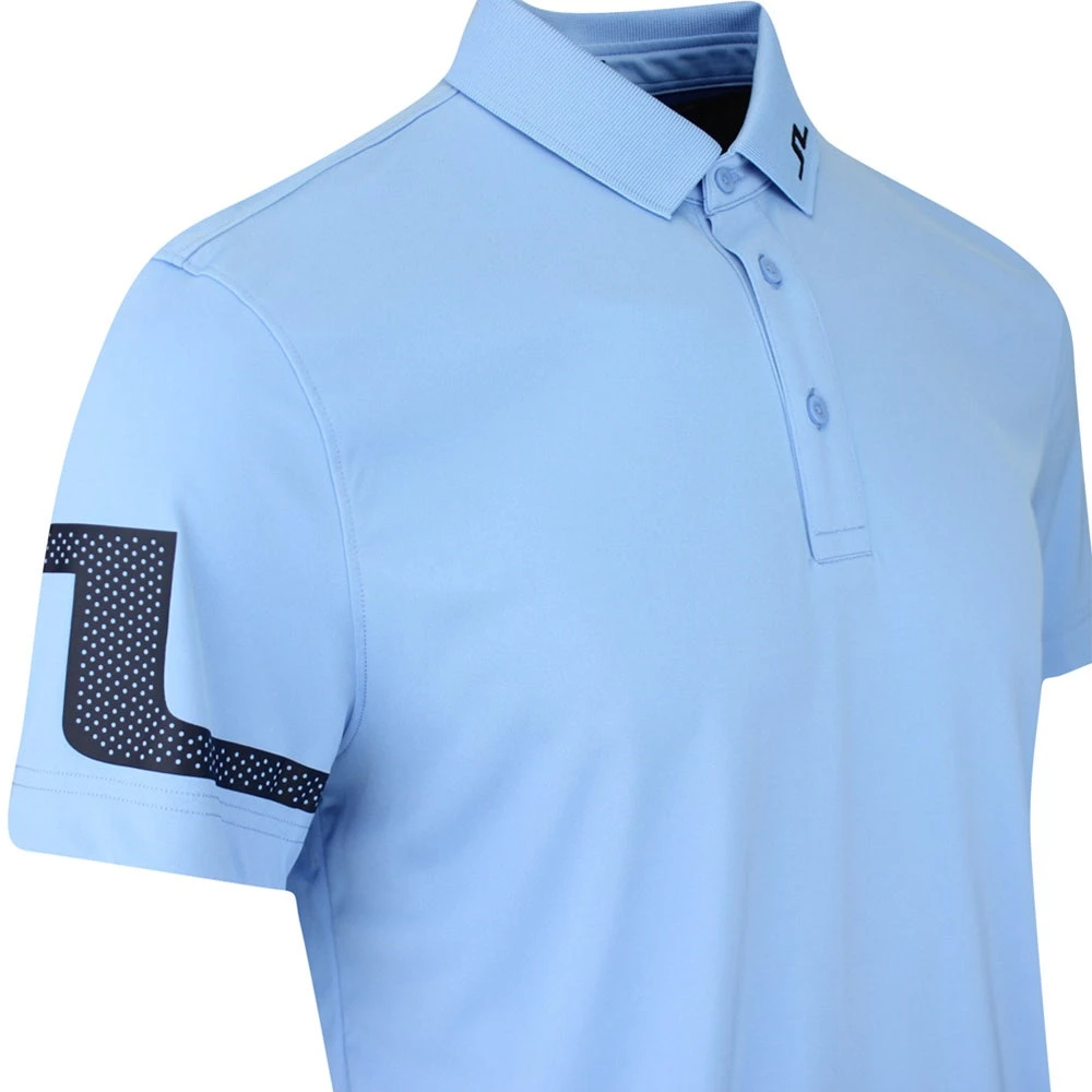 J.Lindeberg Golf Shirt - Heath Regular Fit - Little Boy Blue AW23 - Image 4