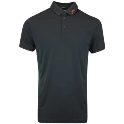 J.Lindeberg Golf Shirt - KV Print Regular Fit - Black AW23