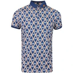 J.Lindeberg Golf Shirt - KV Print Regular Fit - EB Diamond AW23