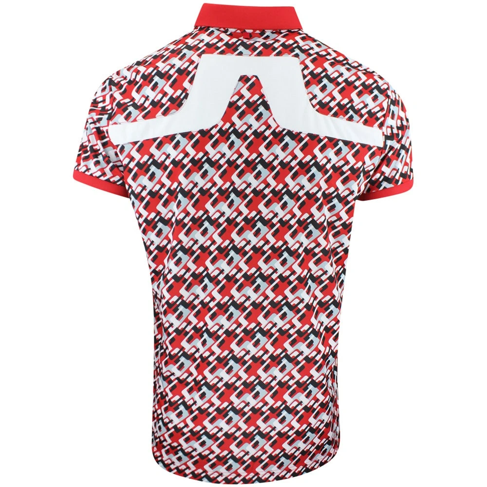 J.Lindeberg Golf Shirt - KV Print Regular Fit - MB Cherry AW23 - Image 3