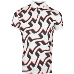 J.Lindeberg Golf Shirt - KV Print Regular Fit - Wave Bridge AW23