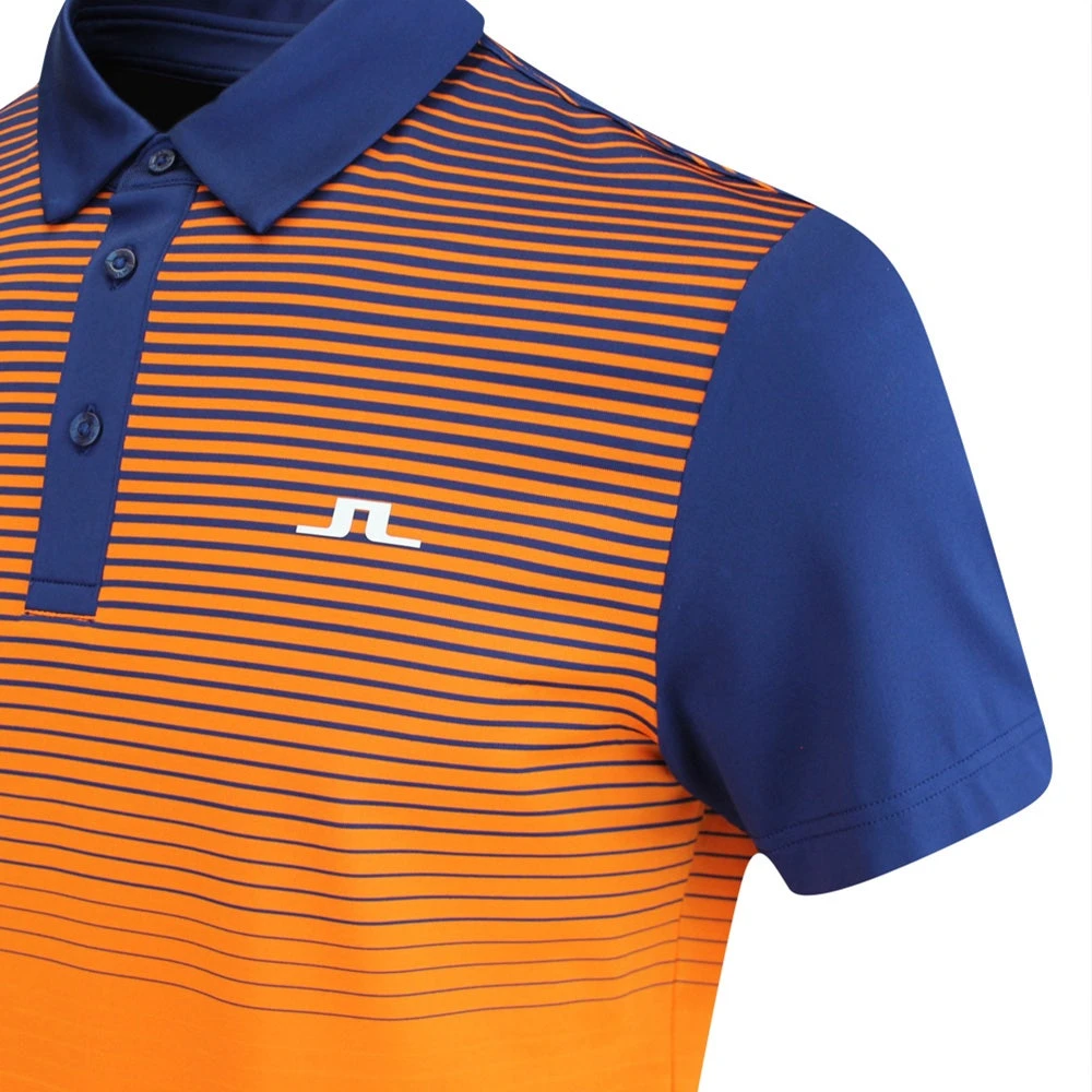 J.Lindeberg Golf Shirt - Lowell Slim Fit - Estate Blue AW23 - Image 4