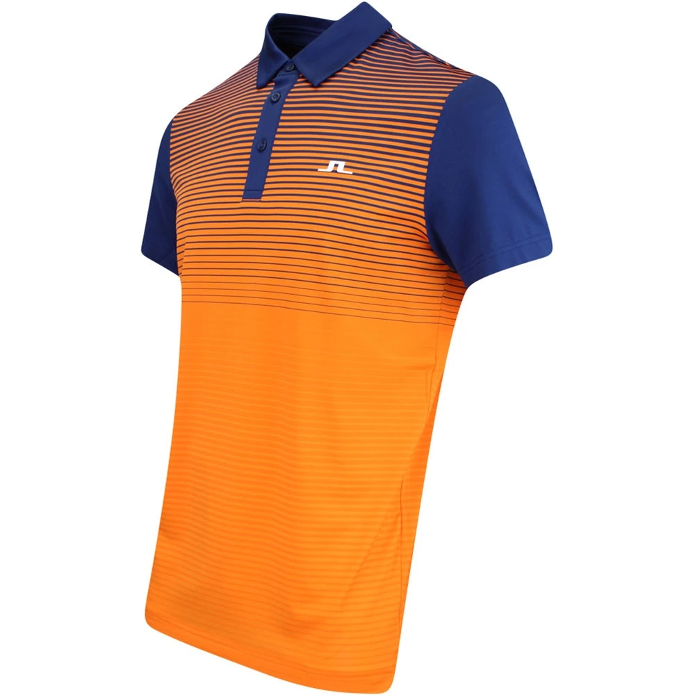 J.Lindeberg Golf Shirt - Lowell Slim Fit - Estate Blue AW23 - Image 2