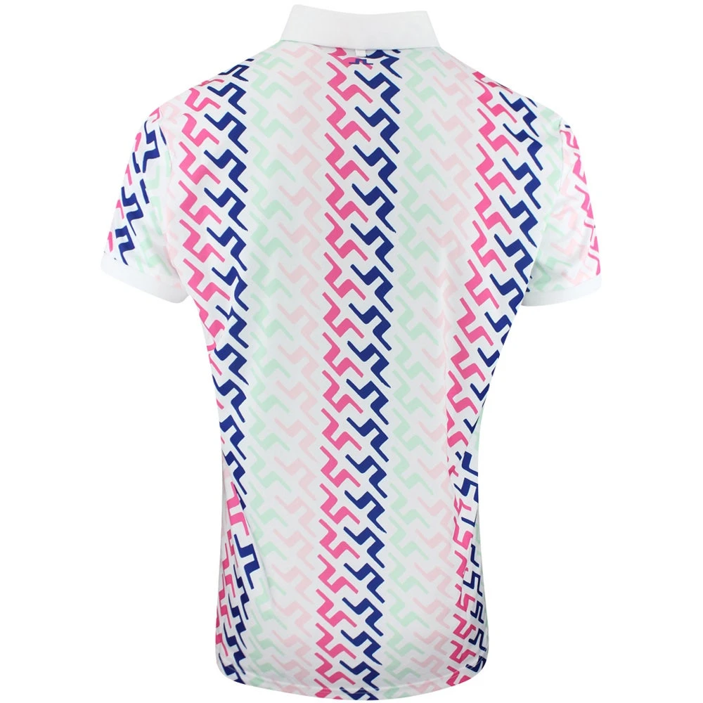 J.Lindeberg Golf Shirt - Tour Tech Print - Pink Bridge HS23 - Image 3