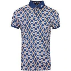 J.Lindeberg Golf Shirt - Tour Tech Print Reg Fit - EB Diamond AW23