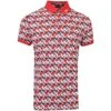 J.Lindeberg Golf Shirt - Tour Tech Print Reg Fit - MB Cherry AW23