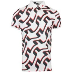 J.Lindeberg Golf Shirt - Tour Tech Print Reg Fit - Wave Bridge AW23