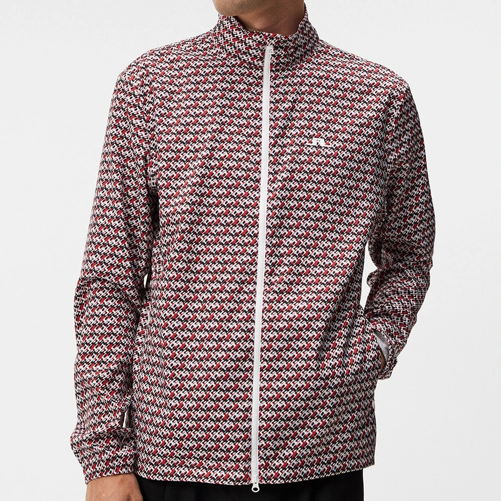 J.Lindeberg Golf Jacket - Ash Light Packable Print - MB Cherry AW23 - Image 5