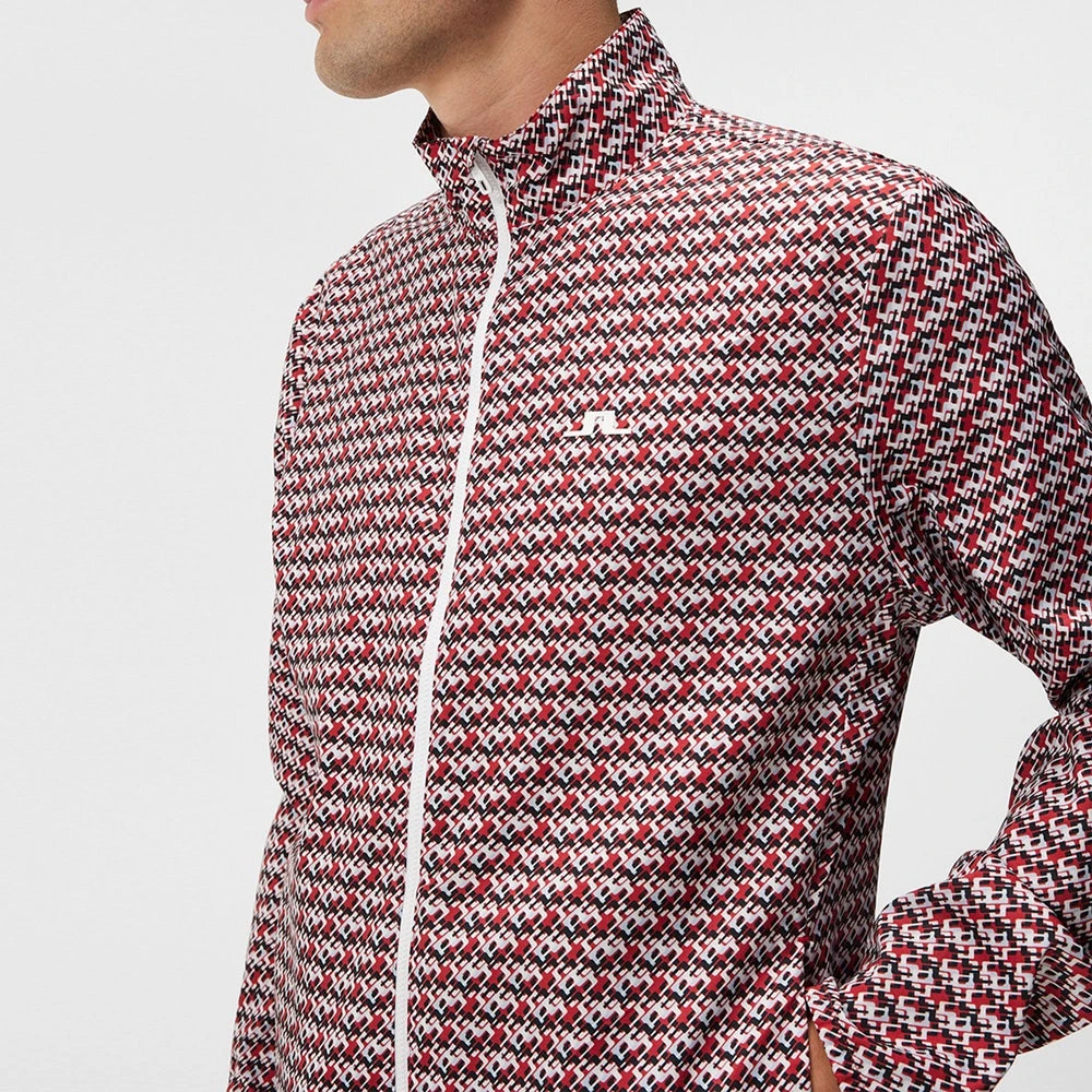 J.Lindeberg Golf Jacket - Ash Light Packable Print - MB Cherry AW23 - Image 7