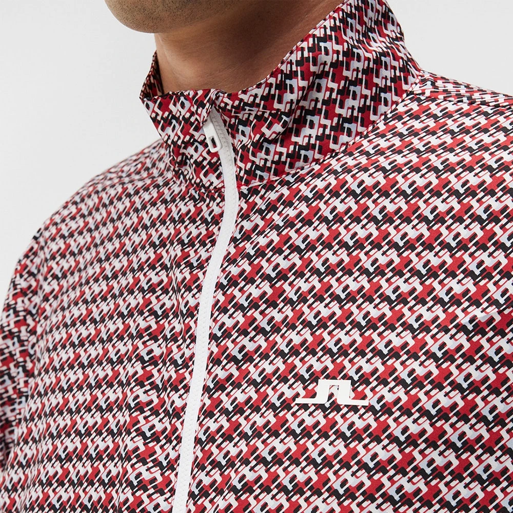 J.Lindeberg Golf Jacket - Ash Light Packable Print - MB Cherry AW23 - Image 8