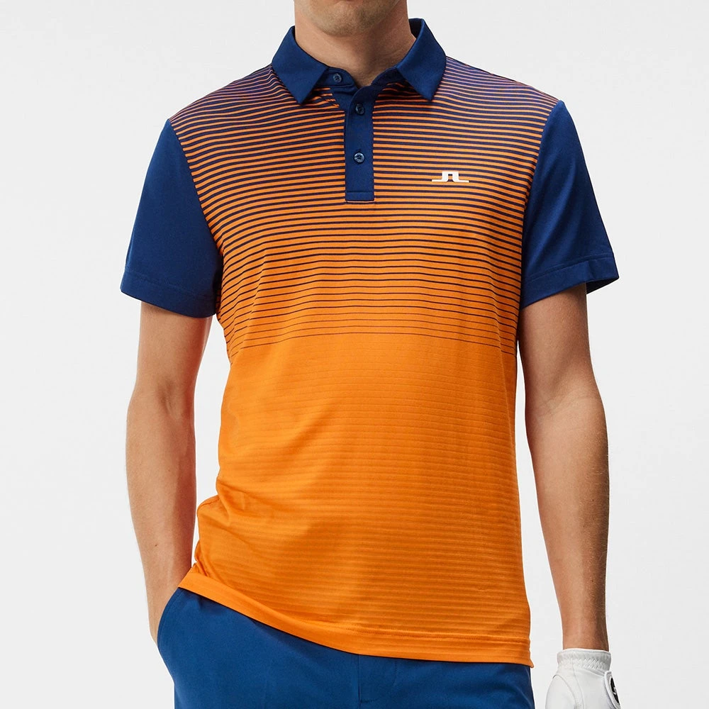 J.Lindeberg Golf Shirt - Lowell Slim Fit - Estate Blue AW23 - Image 5