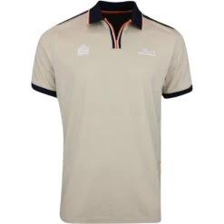 Macade Golf Shirt - Admiral Sportswear Open Collar Polo - Tan AW23