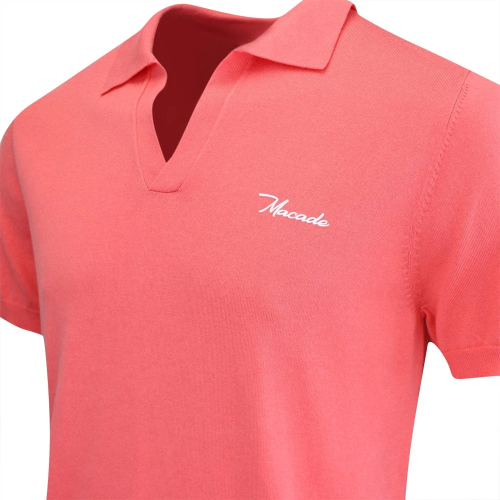 Macade Golf Shirt - Mac Knitted Polo - Peach AW23 - Image 4