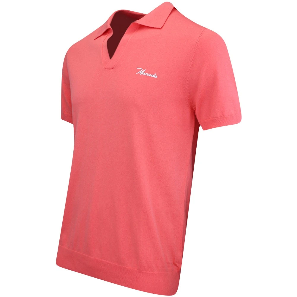 Macade Golf Shirt - Mac Knitted Polo - Peach AW23 - Image 2