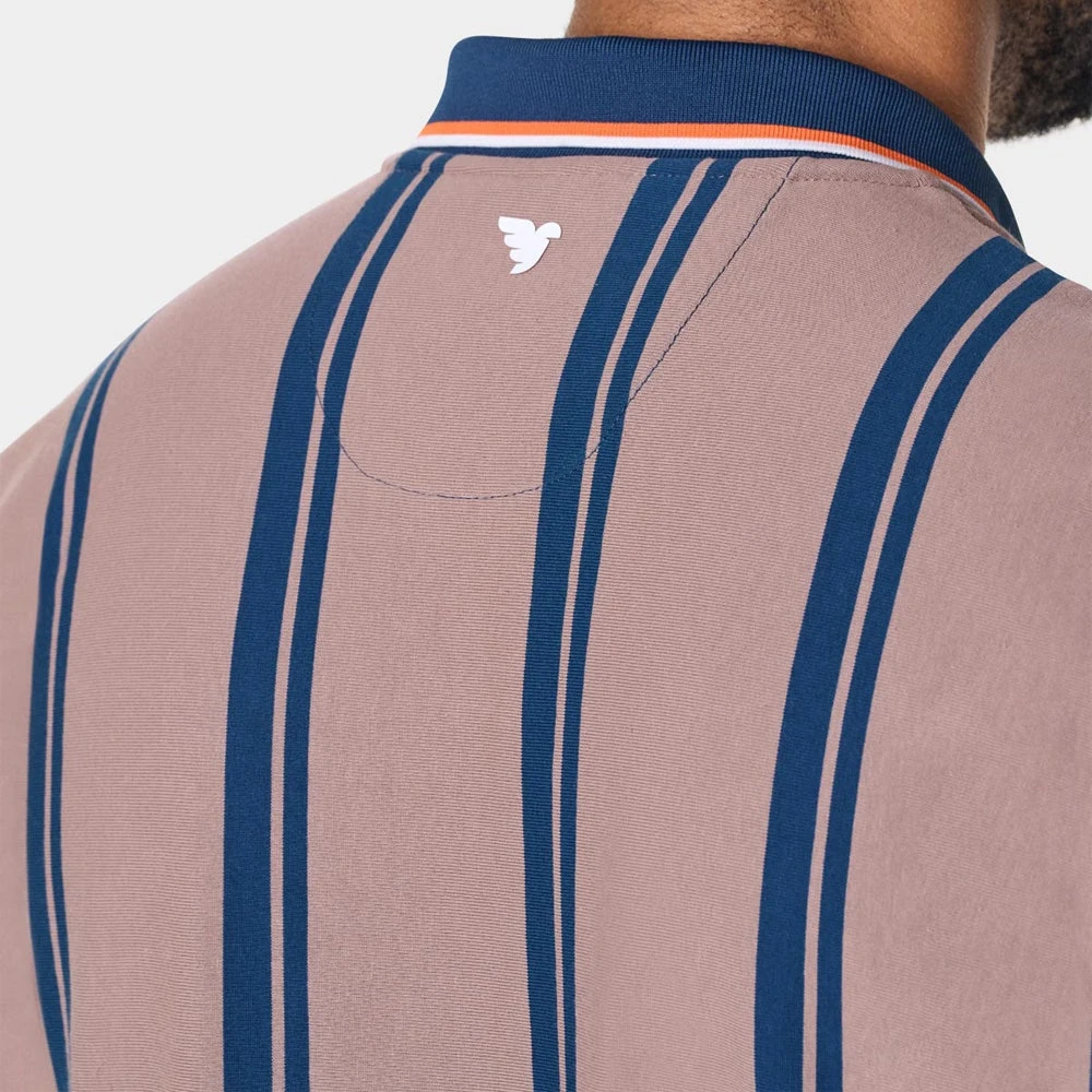 Macade Golf Shirt - Admiral Sportswear Stripe Polo - Light Brown AW23 - Image 10