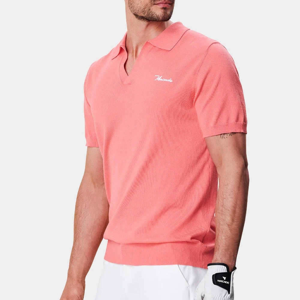 Macade Golf Shirt - Mac Knitted Polo - Peach AW23 - Image 6