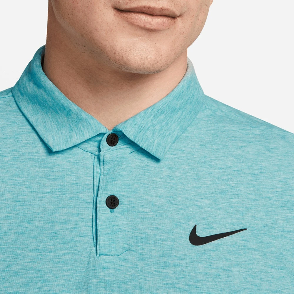 Nike Golf Shirt - NK DF Tour Heather Polo - Teal Nebula SU23 - Image 3