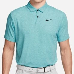 Nike Golf Shirt - NK DF Tour Heather Polo - Teal Nebula SU23
