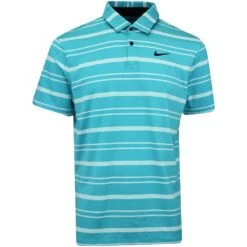 Nike Golf Shirt - NK DF Tour Stripe Polo - Teal Nebula SU23