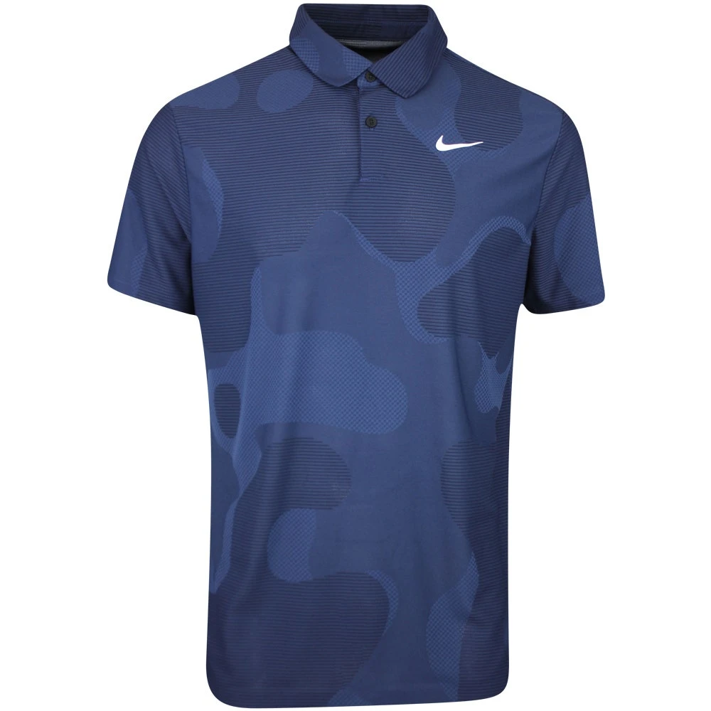 Nike Golf Shirt - NK DF ADV Tour Camo Polo - Blackened Blue SP23