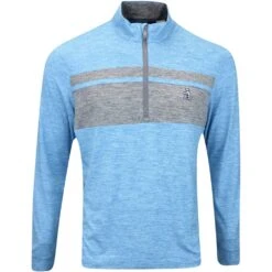 Original Penguin Golf Pullover - Ltwt Heritage QZ - Med. Blue AW23