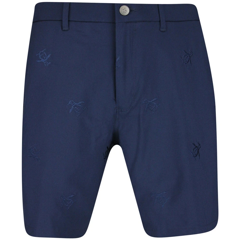 Original Penguin Golf Shorts - Embroidered Pete - Black Iris AW23