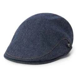 Original Penguin Golf Cap - Quilted Flat Cap - Black Iris AW23
