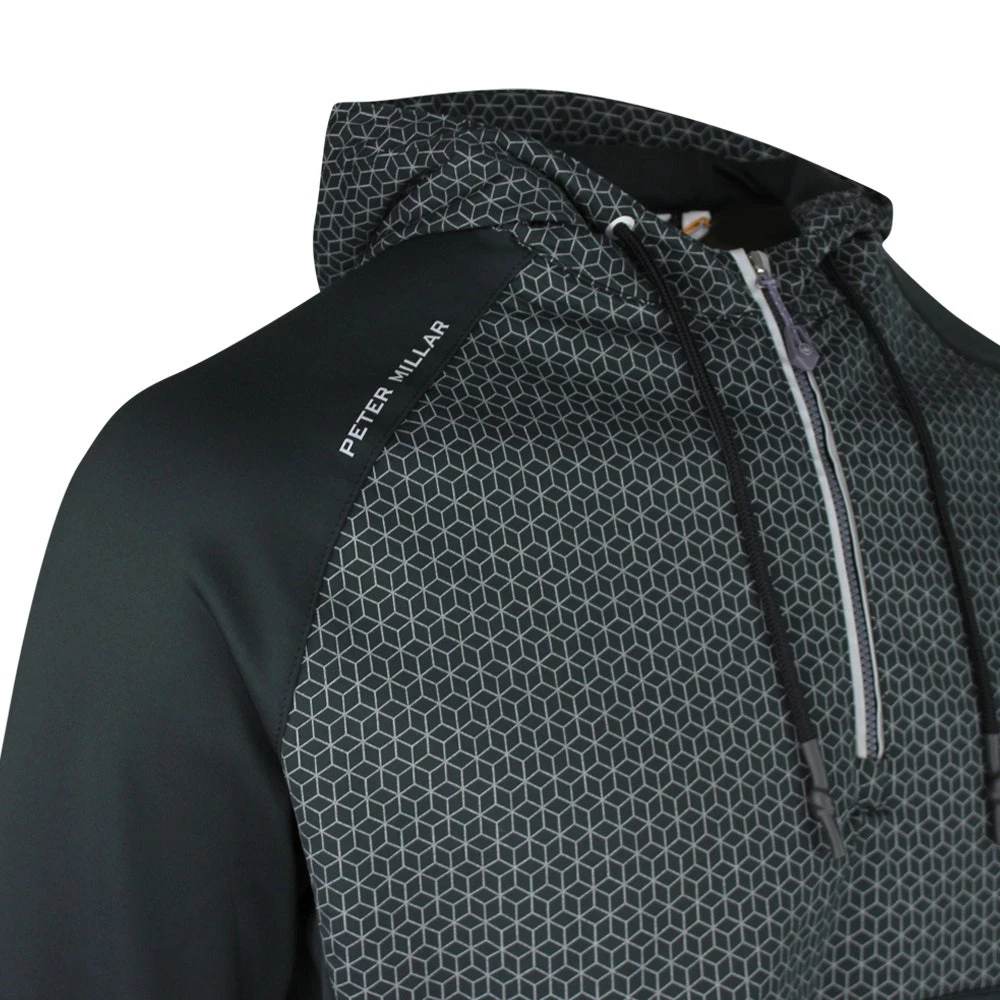 Peter Millar Golf Hoodie - Hyperlight Weld Hybrid HZ - Black SS23 - Image 4