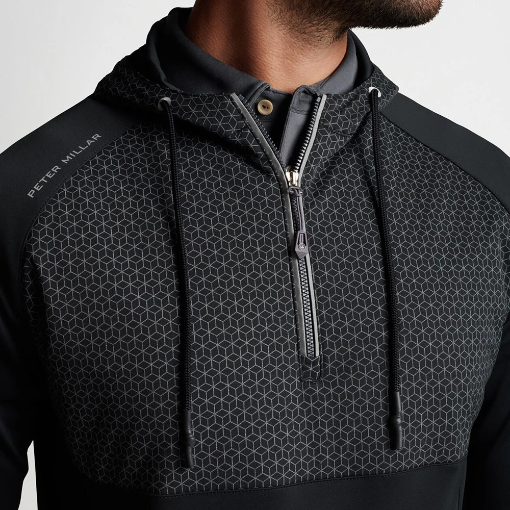 Peter Millar Golf Hoodie - Hyperlight Weld Hybrid HZ - Black SS23 - Image 7