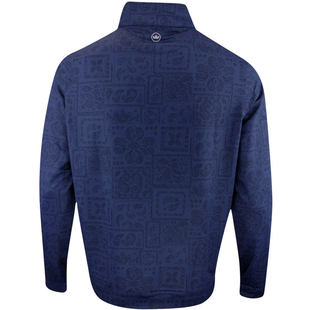 Peter Millar Golf Pullover - Perth Delos Paisley QZ - Navy AW23 - Image 3