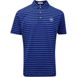 Peter Millar Golf Shirt - Baldwin Stripe Polo - Navy - Sapphire AW23