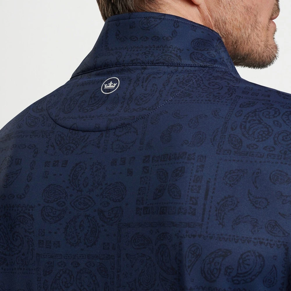Peter Millar Golf Pullover - Perth Delos Paisley QZ - Navy AW23 - Image 8