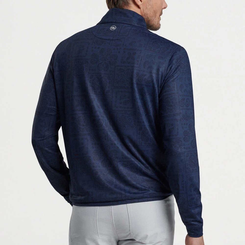 Peter Millar Golf Pullover - Perth Delos Paisley QZ - Navy AW23 - Image 6