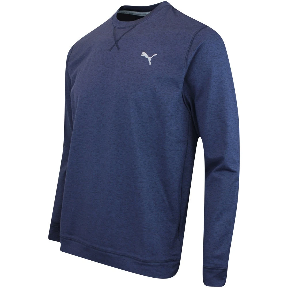 PUMA Golf Jumper - Cloudspun Crew Neck - Navy Blazer Htr AW23 - Image 2