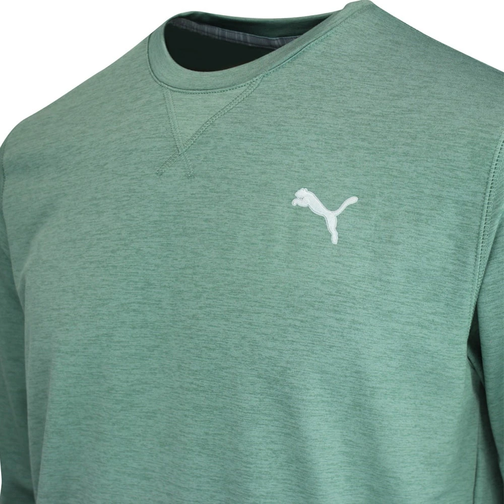 PUMA Golf Jumper - Cloudspun Crew Neck - Eucalyptus Htr AW23 - Image 4