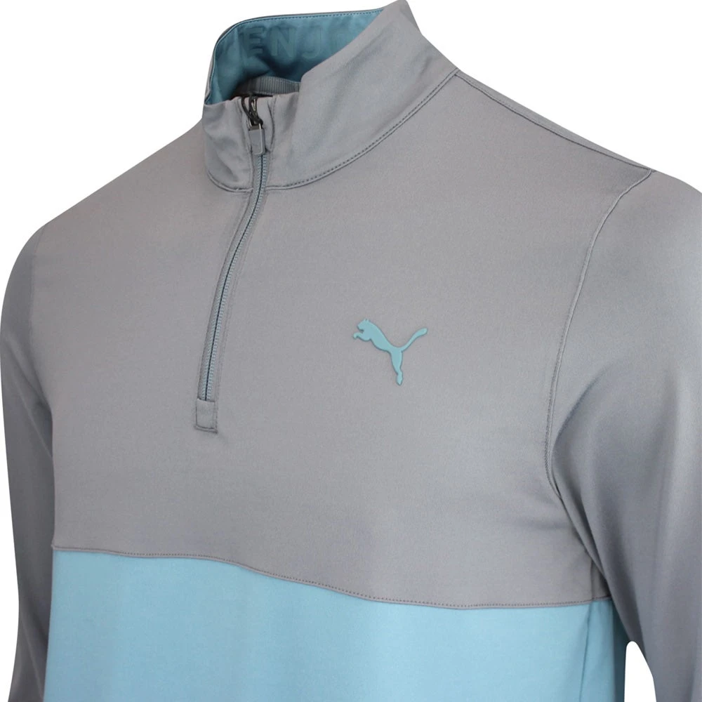 PUMA Golf Pullover - Gamer Colourblock QZ - Slate Sky AW23 - Image 4