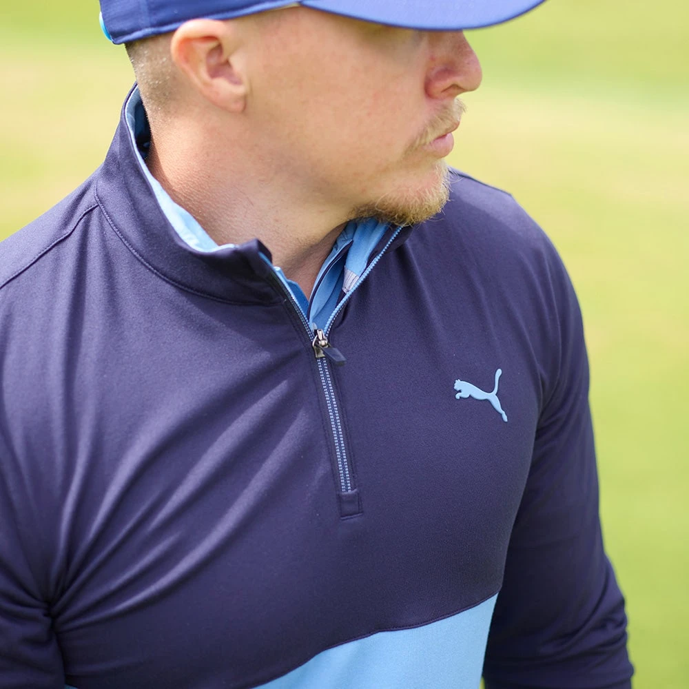 PUMA Golf Pullover - Gamer Colourblock QZ - Navy Blazer AW23 - Image 6