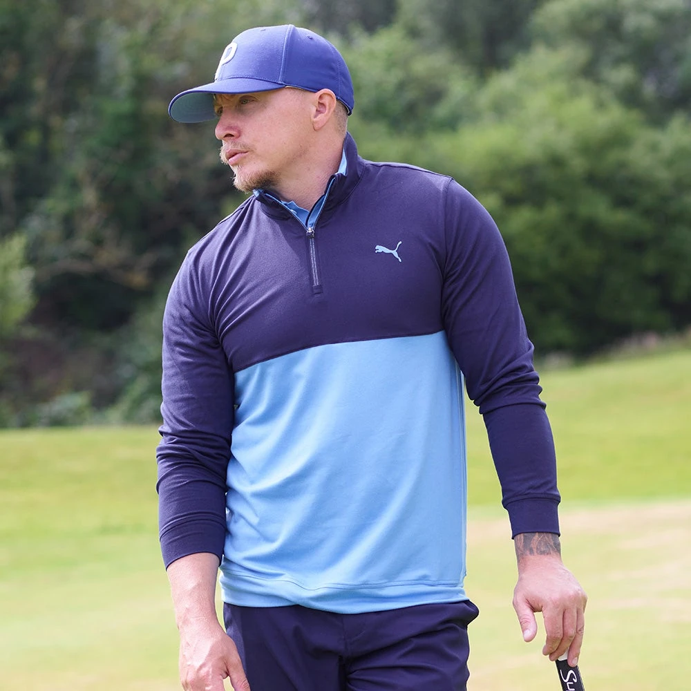 PUMA Golf Pullover - Gamer Colourblock QZ - Navy Blazer AW23 - Image 5