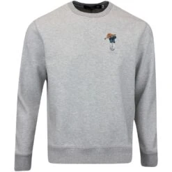 RLX Golf Jumper - Bear Logo Crew Neck - Andover Heather AW23