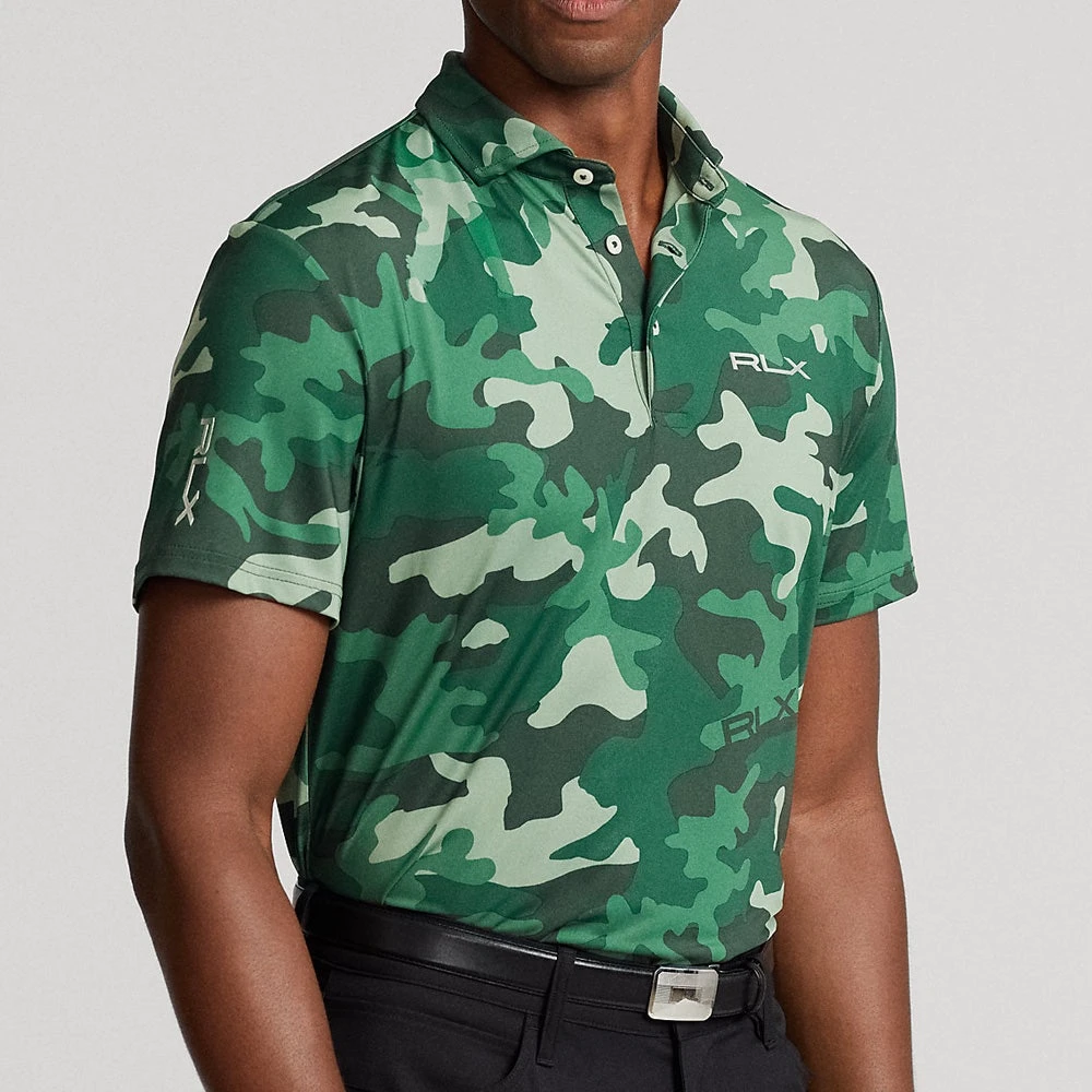 RLX Golf Shirt - Camo Driver Printed Airflow - Moss Agate AW23 - Image 5