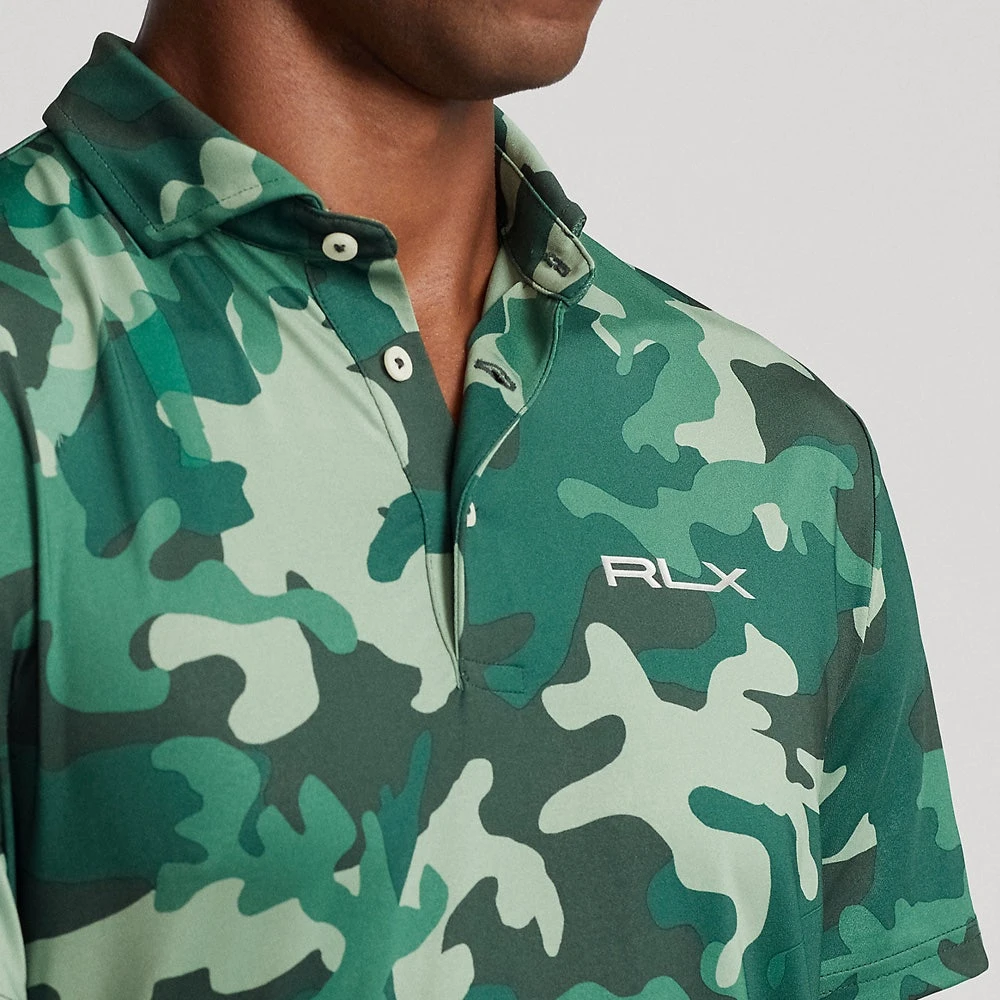 RLX Golf Shirt - Camo Driver Printed Airflow - Moss Agate AW23 - Image 7